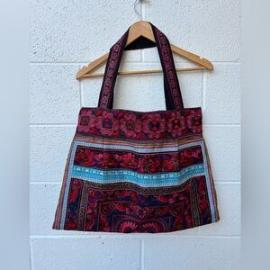 Bohemian Multicolor Embroidered Tote Bag